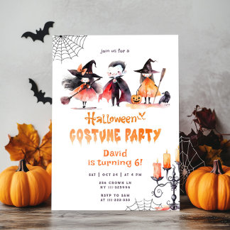 Niedlicher Halloween Costume Party zum Geburtstag Einladung