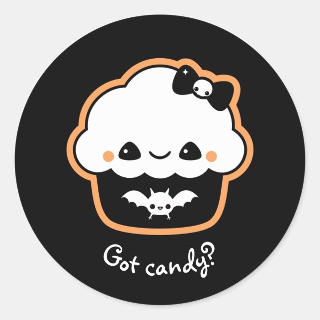 Niedlicher Halloween Cupcake Runder Aufkleber (Vorderseite)