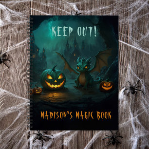 Niedlicher Halloween-Drache mit Beängstigenden Pum Notizbuch
