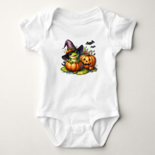 Niedlicher Halloween Frosch Baby Strampler