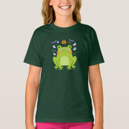 Niedlicher Halloween Frosch mit Geisterfreunden T-Shirt