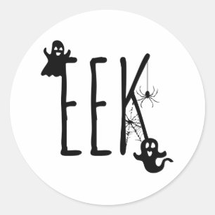 Niedlicher Halloween-Geist, Eek Runder Aufkleber