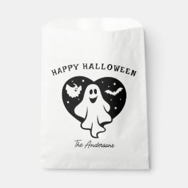 Niedlicher Halloween-Geist mit Herz und Gesicht Geschenktütchen