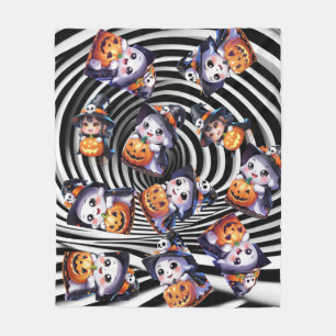 Niedlicher Halloween-Geist mit Pumpkin Fleecedecke