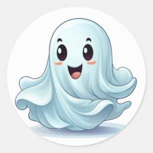 Niedlicher Halloween-Geist Runder Aufkleber