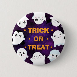 Niedlicher Halloween-Geistertrick oder -Treat Button