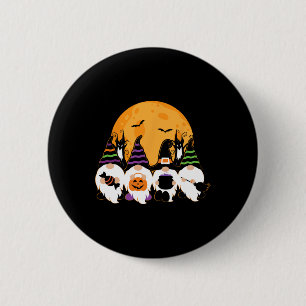 Niedlicher Halloween-Gnome-Spooky-Gartentrick oder Button