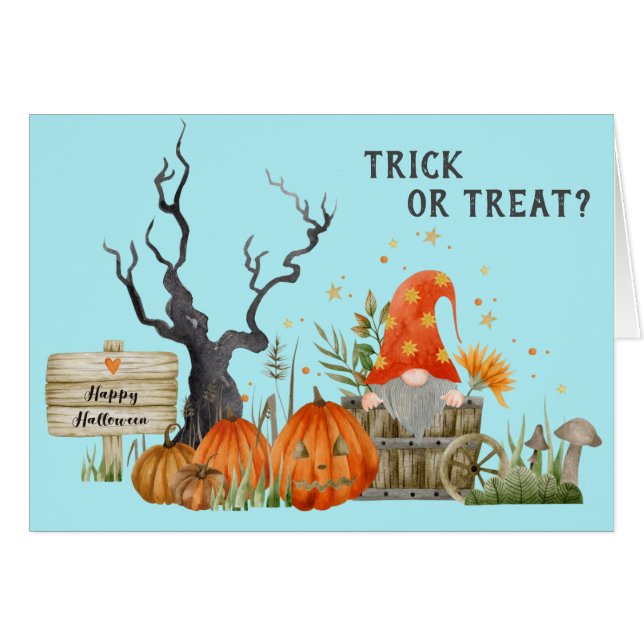 Niedlicher Halloween-Gnome-Trick oder -Treat (Vorderseite (Horizontal))