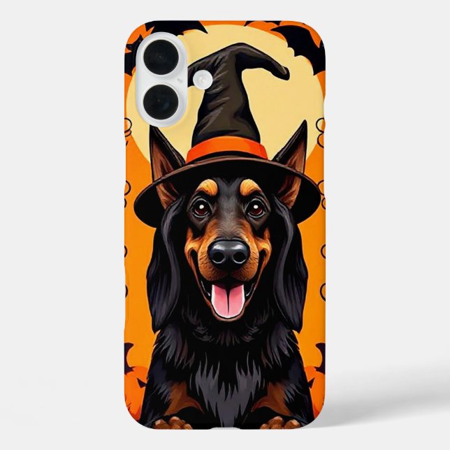 Niedlicher Halloween-Hund iPhone 16 Plus Hülle (Rückseite)