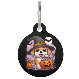 Niedlicher Halloween-Hund/Welpe Haustiermarke