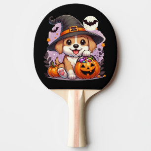 Niedlicher Halloween-Hund/Welpe Tischtennis Schläger