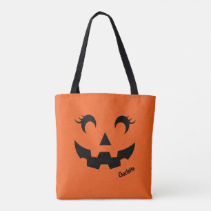 Niedlicher Halloween Jack O'Lantern Pumpkin Orange Tasche