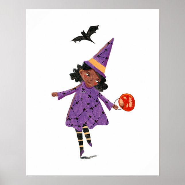 Niedlicher Halloween-Kinderkostüm-Trick und Lecker Poster (Vorne)