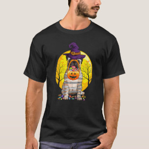 Niedlicher Halloween-Kostüm-Mops Mummy Dog T-Shirt