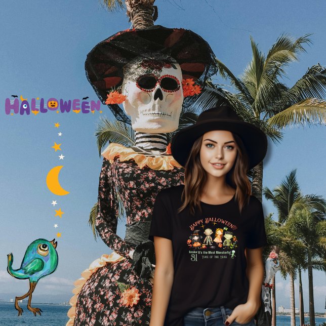 Niedlicher Halloween Monsters Party T - Shirt (Cute Halloween Monsters Party T-Shirt Tri-Blend Shirt)