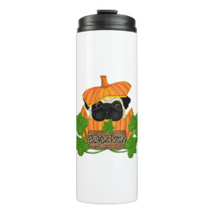 Niedlicher Halloween Mops Pugkin Pumpkin Thermosbecher
