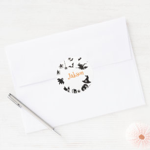 Niedlicher Halloween-Name Runder Aufkleber