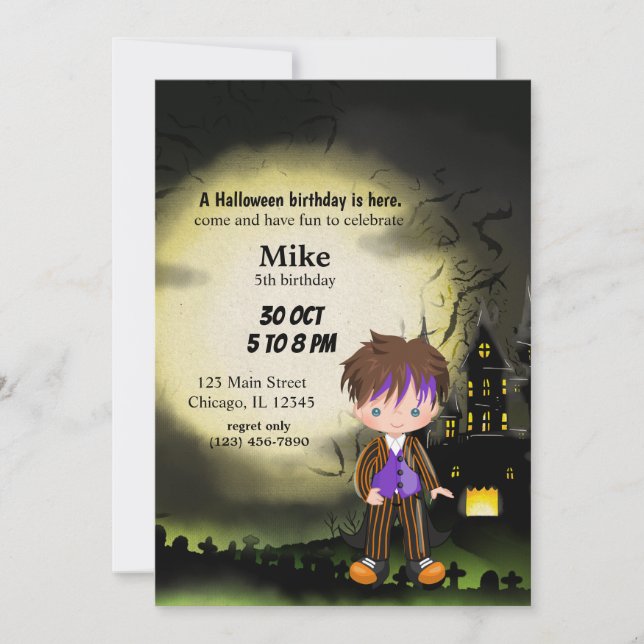 Niedlicher Halloween-Party Joker Einladung (Vorderseite)