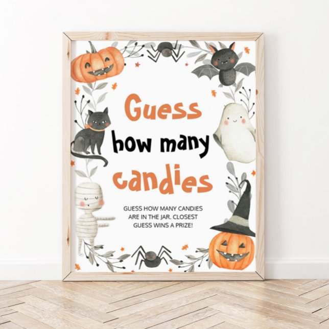 Niedlicher Halloween Pumpkin Guess Wie viele Kanad Poster (Von Creator hochgeladen)