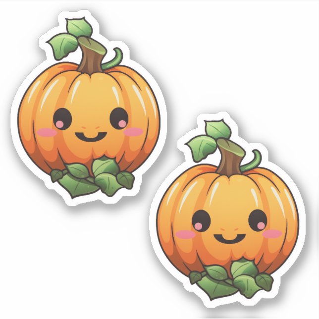 Niedlicher Halloween Pumpkin Herbst Aufkleber (Vorderseite)