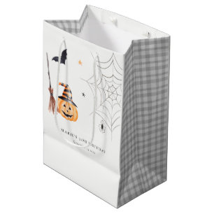Niedlicher Halloween Pumpkin Spiderweb jedes Alter Mittlere Geschenktüte