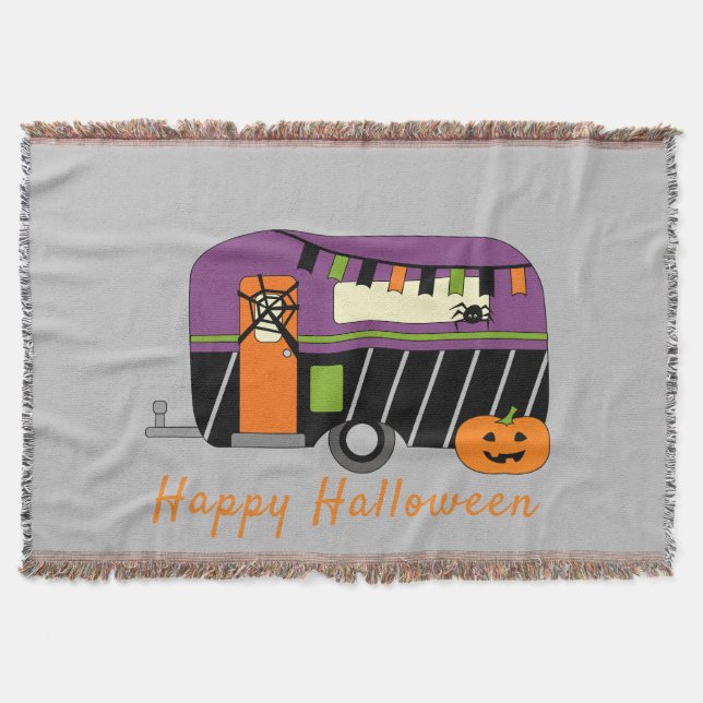 Niedlicher Halloween RV Camper individuell einstel Decke (Vorderseite)