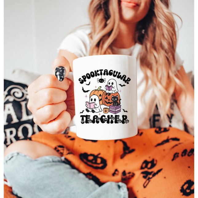 Niedlicher Halloween Spooktacular-Lehrer Kaffeetasse (Von Creator hochgeladen)