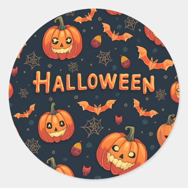 Niedlicher Halloween-Sticker Runder Aufkleber (Vorderseite)