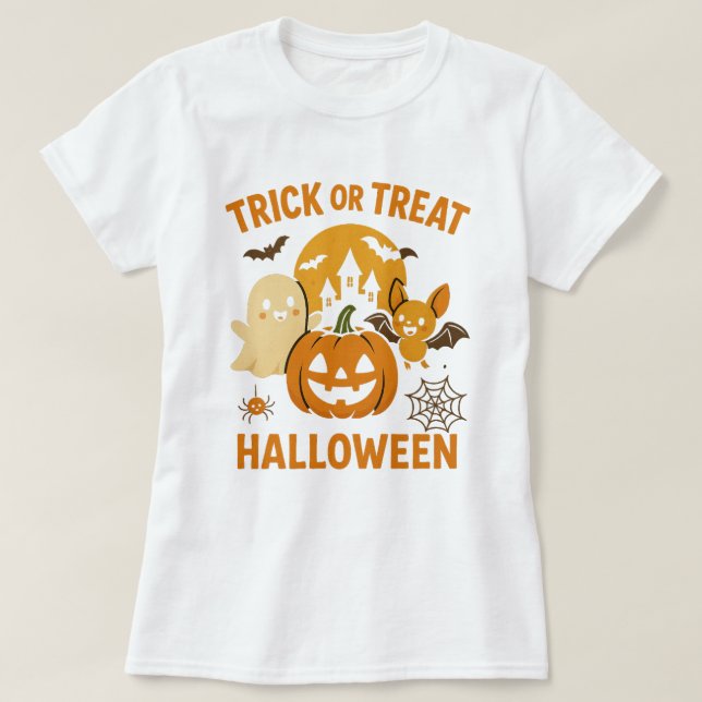 Niedlicher Halloween-T - Shirt | Funny Ghost, Pump (Design vorne)
