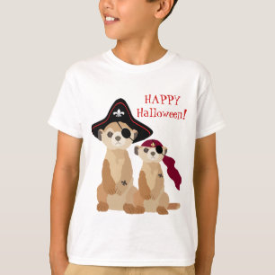 Niedlicher Halloween-T - Shirt: Meerkats in Pirate T-Shirt