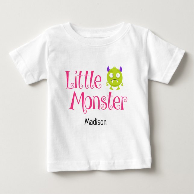 Niedlicher Halloween-Trick oder Kleiner Monsternam Baby T-shirt (Vorderseite)