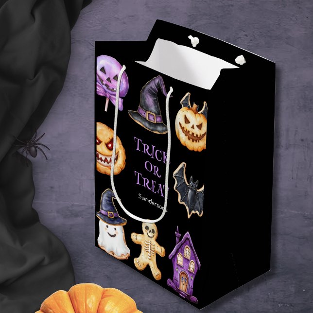 Niedlicher Halloween-Trick oder Treat-Geschenktasc Mittlere Geschenktüte (Von Creator hochgeladen)