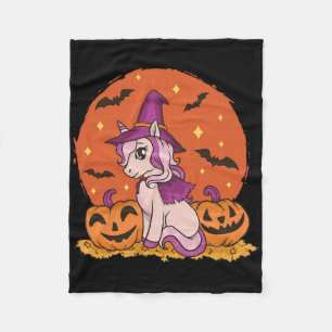 Niedlicher Halloween Unicorn Kürbiskölner Herbst Fleecedecke
