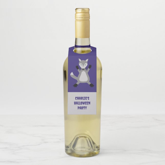 Niedlicher Halloween Wolf Custom Flaschenanhänger (Auf Flasche)