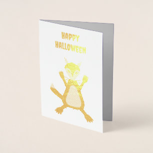 Niedlicher Halloween Wolf Custom Folienkarte