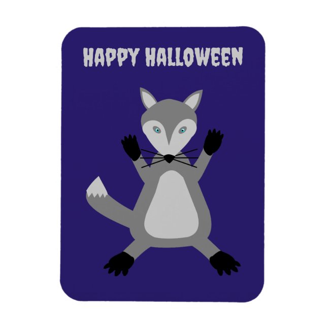 Niedlicher Halloween Wolf Custom Magnet (Vertikal)