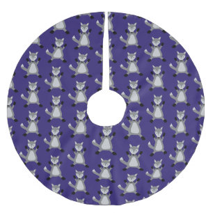 Niedlicher Halloween Wolf Gemustert Polyester Weihnachtsbaumdecke