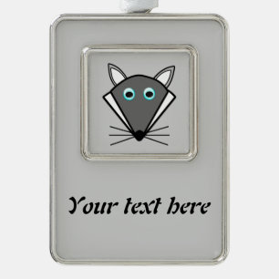 Niedlicher Halloween-Wolf - individualisierbare Or Rahmen-Ornament Silber
