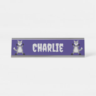 Niedlicher Halloween-Wolf-Individuelle Name Schreibtischnamensplakette