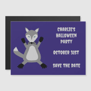 Niedlicher Halloween Wolf Save the Date maßgeschne Magneteinladung