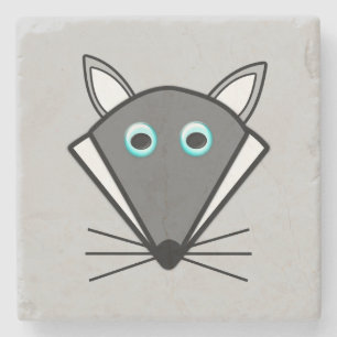 Niedlicher Halloween Wolf Stone Untersetzer