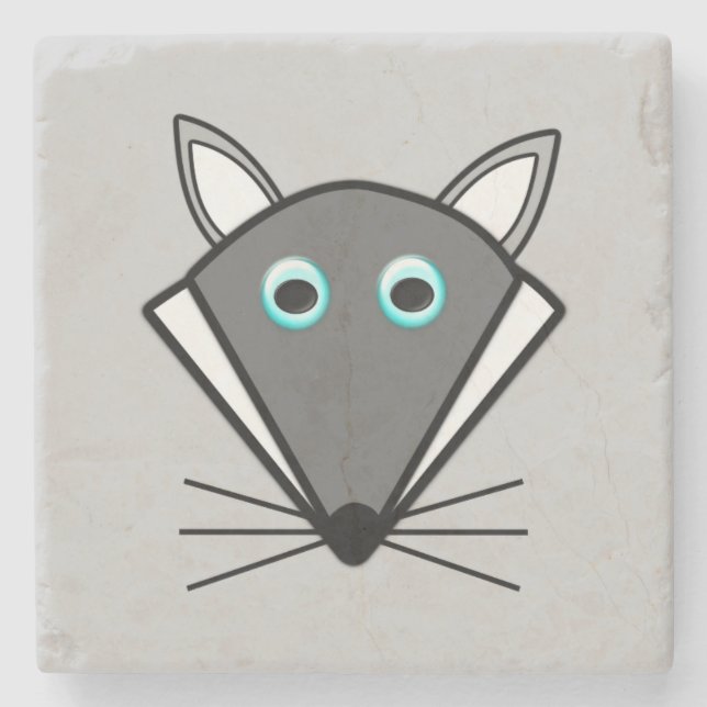 Niedlicher Halloween Wolf Stone Untersetzer (Vorderseite)