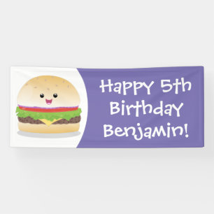 Niedlicher Hamburger-Cartoon Banner