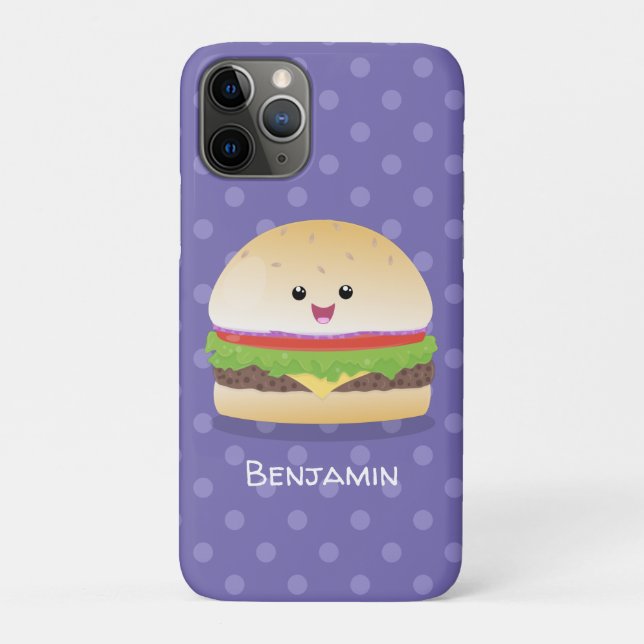 Niedlicher Hamburger-Cartoon Case-Mate iPhone Hülle (Rückseite)