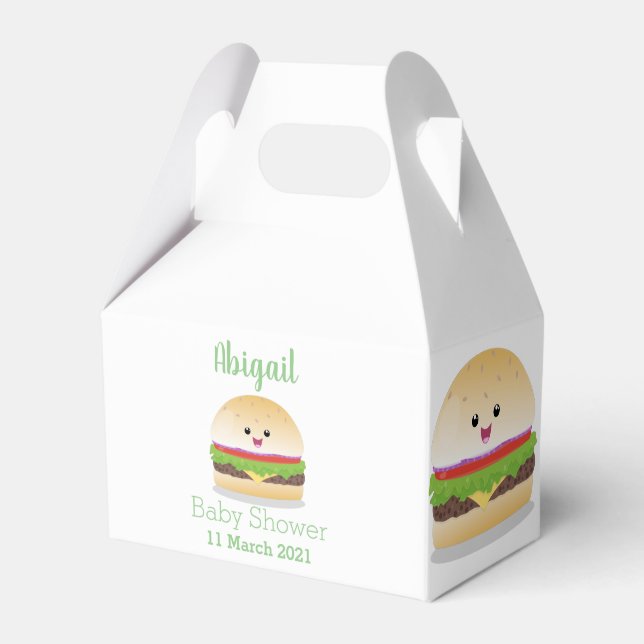 Niedlicher Hamburger-Cartoon Geschenkschachtel (Vorderseite)