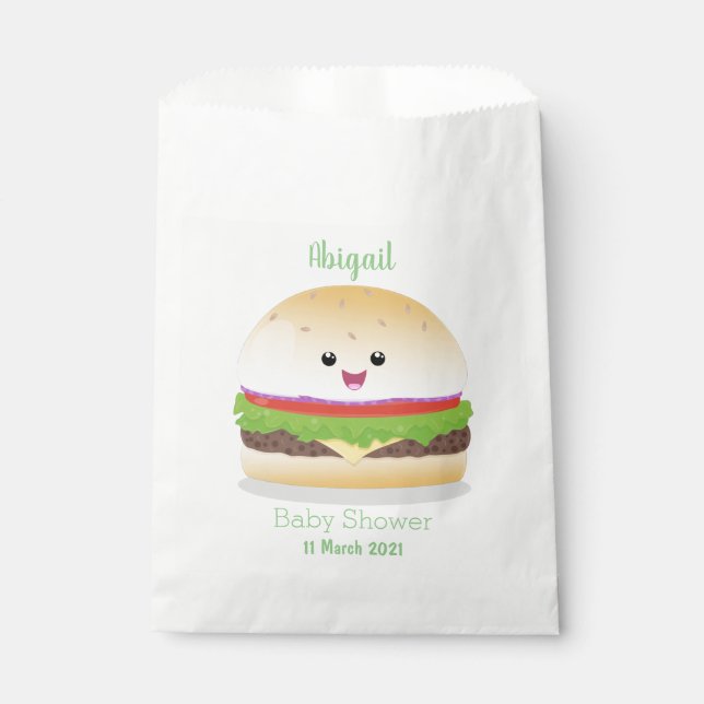 Niedlicher Hamburger-Cartoon Geschenktütchen (Vorderseite)