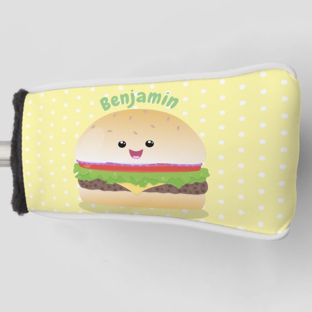 Niedlicher Hamburger-Cartoon Golf Headcover (Vorderseite)