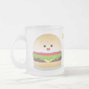 Niedlicher Hamburger-Cartoon Mattglastasse