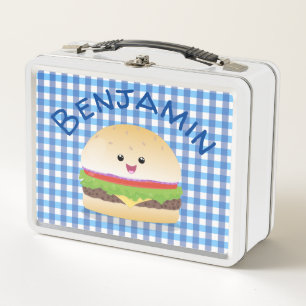 Niedlicher Hamburger-Cartoon Metall Brotdose