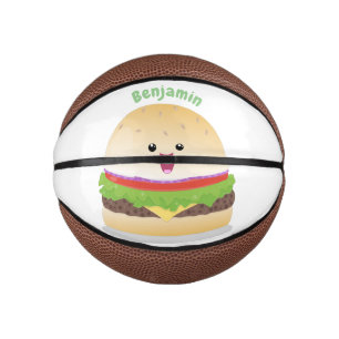 Niedlicher Hamburger-Cartoon Mini Basketball